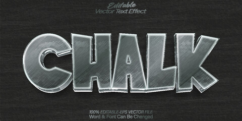 Chalk Vector Text Effect Editable Alphabet Chalkboard School Student Blackboard