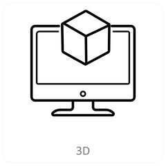 3d and designing icon concept