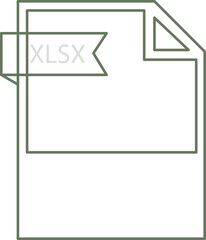 XLSX File format icon black outline and light color text