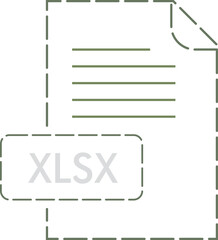 XLSX File format icon rounded dashed outline