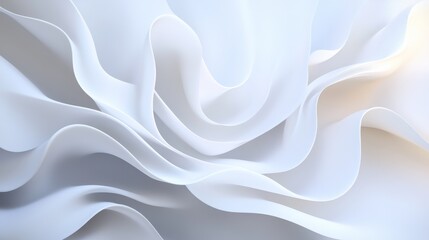 Obraz premium Abstract white flowing fabric background with soft light and shadows.