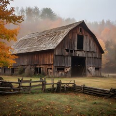 old barn in the woods