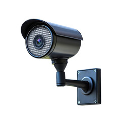 Surveillance camera cut out transparent isolated on white background PNG