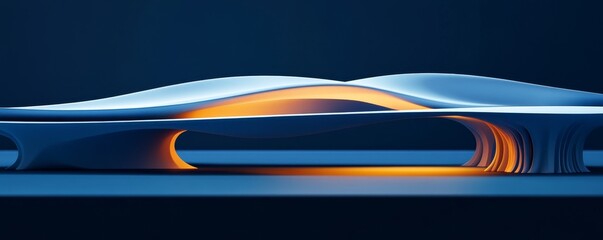 Futuristic car design with sleek lines and glowing lights.