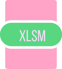 XLSM File extension icon rounded and color fill