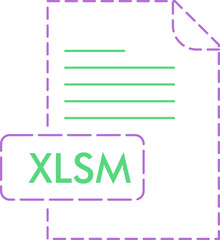 XLSM File format icon rounded outline