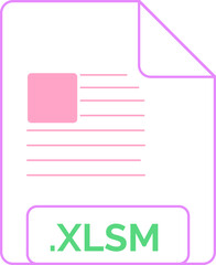 XLSM File icon little lines outline