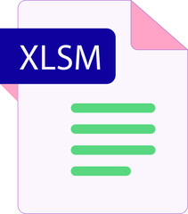 XLSM File icon with folded style document