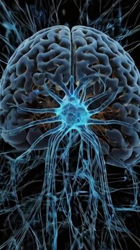 brain with energy impulses