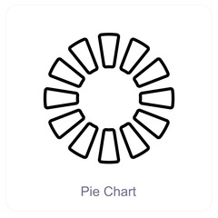 Pie chart and icon diagram concept