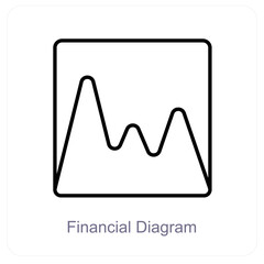 Financial Diagram and diagram icon concept