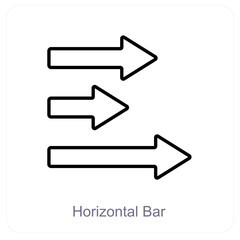 Horizontal Bars and diagram icon concept