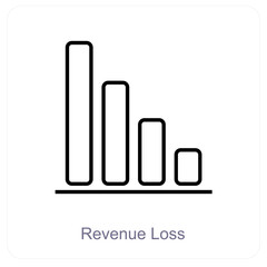 Revenue Loss and diagram icon concept