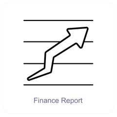 Finance Report and diagram icon concept