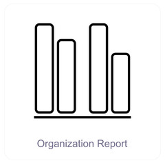 Organization Report and diagram icon concept