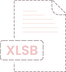 XLSB icon black rounded dashed outline