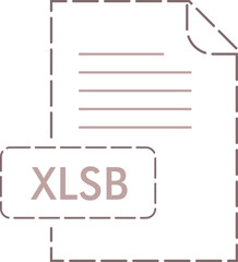 XLSB File format icon rounded dashed outline
