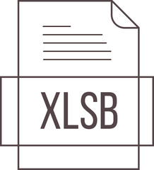 XLSB File icon crisp thick outline sharp corners