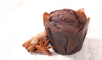 chocolate muffin and spices