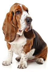 Basset Hound Dog Breed, isolated on white background 