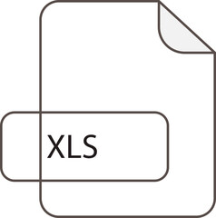 XLS File extension icon RAW thicker outline