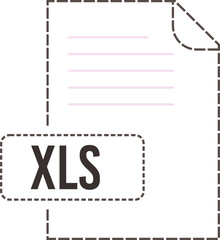 XLS File format icon dashed outline