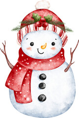 Watercolor Snowman