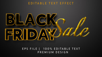 Black Friday super sale social media poster, banner template. 3d text effect black Friday promotion vector editable