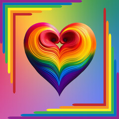 colorful heart shaped heart