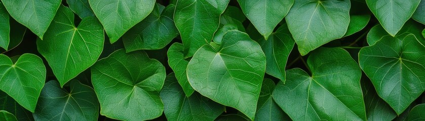 Fototapeta premium Vibrant green ivy leaves create a lush and natural backdrop, perfect for nature-themed designs and projects.