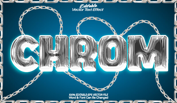 Chrome  Vector Text Effect Editable Alphabet Metal Steel Silver Iron Aliuminum