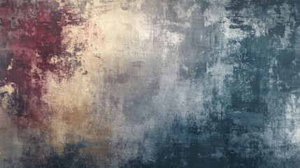 Abstract grunge texture with layered paint strokes, muted colors, and distressed look