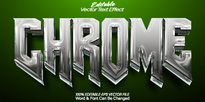 Chrome  Vector Text Effect Editable Alphabet Metal Steel Silver Iron Aliuminum