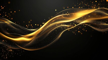 A long, curvy line of gold sparks