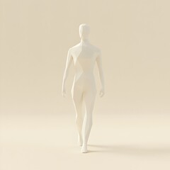 Simplified Geometric Human Silhouette In Minimalist Digital Render