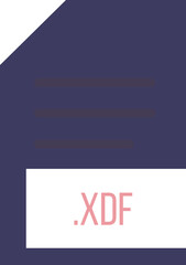 XDF File extension icon minimal colro fill