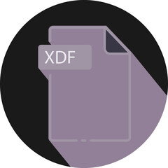 XDF File fomat minimal icon with circle outside