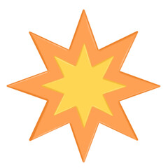 star icon isolation, star shape on transparent background 