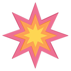 star icon isolation, star shape on transparent background 