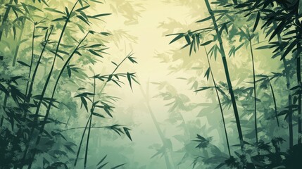Background illustration deep in the bamboo forest