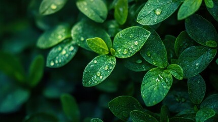 A lush green plant with droplets of water on its leaves
