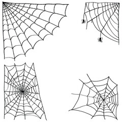 spider web for halloween decor. hand drawn vector illustration.