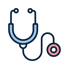 Medical instrument stethoscope vector icon, editable vector