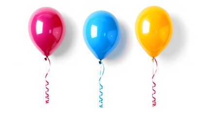 Color balloon on white background. Celebration time