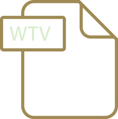 WTV File format icon rounded shapes outline