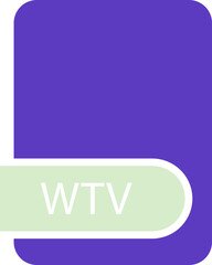 WTV File format icon with contour