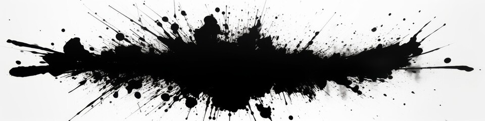 Abstract Artistic Splash: Dynamic Black Ink Strokes on White Background. Minimalist Japanese-Inspired Design for Creative Marketing, Decorative Art, and Graphic Templates. Elegant AI-Generated Composi