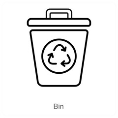 Bin and trash icon concept