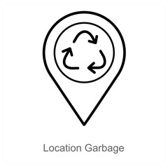 Location Garbage and environment icon concept