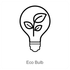 Eco Bulb and light icon concept